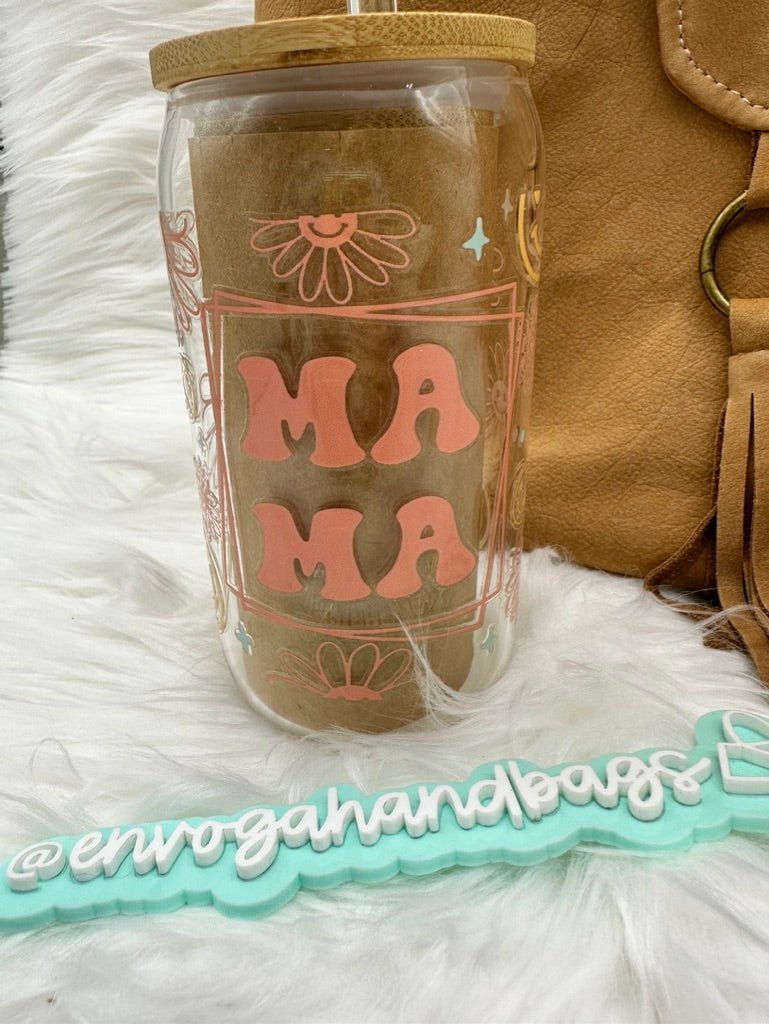 Mama Flowers Glass Can Beverage Cup - Envoga HandbagsGlassware