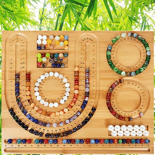 ZOENN Bead Boards for Jewelry Making - Bamboo Bead Design Board, Beading Tray, Rosary Bracelet and Necklace Making Tools(13.7 x 11.2 in) - Envoga Handbags